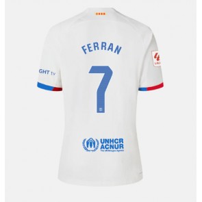 Barcelona Ferran Torres #7 Koszulka Wyjazdowych Kobiety 2023-24 Krótki Rękaw